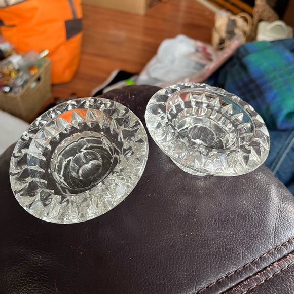 Vintage Forever Crystal Set of Two Candle/Votive Holders. - Picture 2 of 5